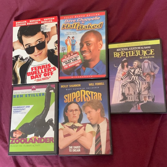 Awesome Comedy Lot 5 DVD Half Baked, Ferris Bueller, Superstar, Zoolander - Picture 1 of 1